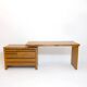 Pierre Chapo, bureau B19E en orme massif, 1970s.