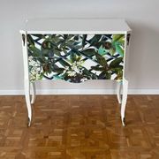 Gustavian commode with wallpaper from Christian Lacroix, 1950s