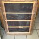 Antique Louis Philippe mirror in black wood & plaster beads row + vintage friezes