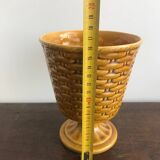 Cache pot sur pied en barbotine vintage