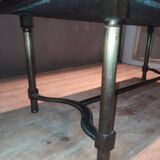 Rectangular steel and basalt coffee table