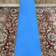 Banquette d'office – Style Louis XVI – Bois réchampis – Tissu bleu