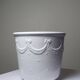 Decorative cache-pot in white faience, vintage shabby chic from Bassano, Italy.
