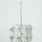 Suspension en cube de verre taillé de Kamenický Šenov, années 1950