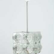 Suspension en cube de verre taillé de Kamenický Šenov, années 1950