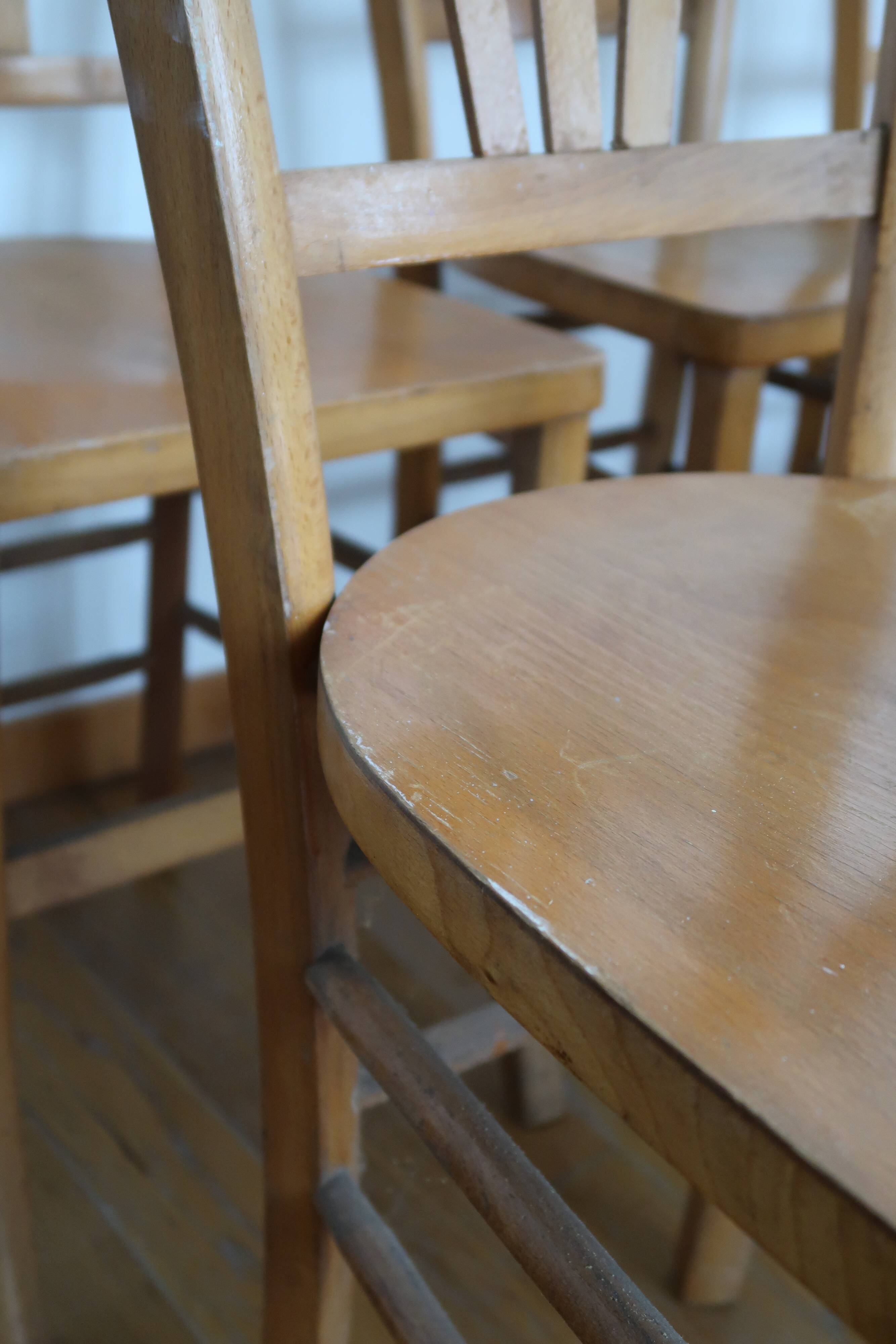 Lot de 8 chaises bistrot clair Luterma