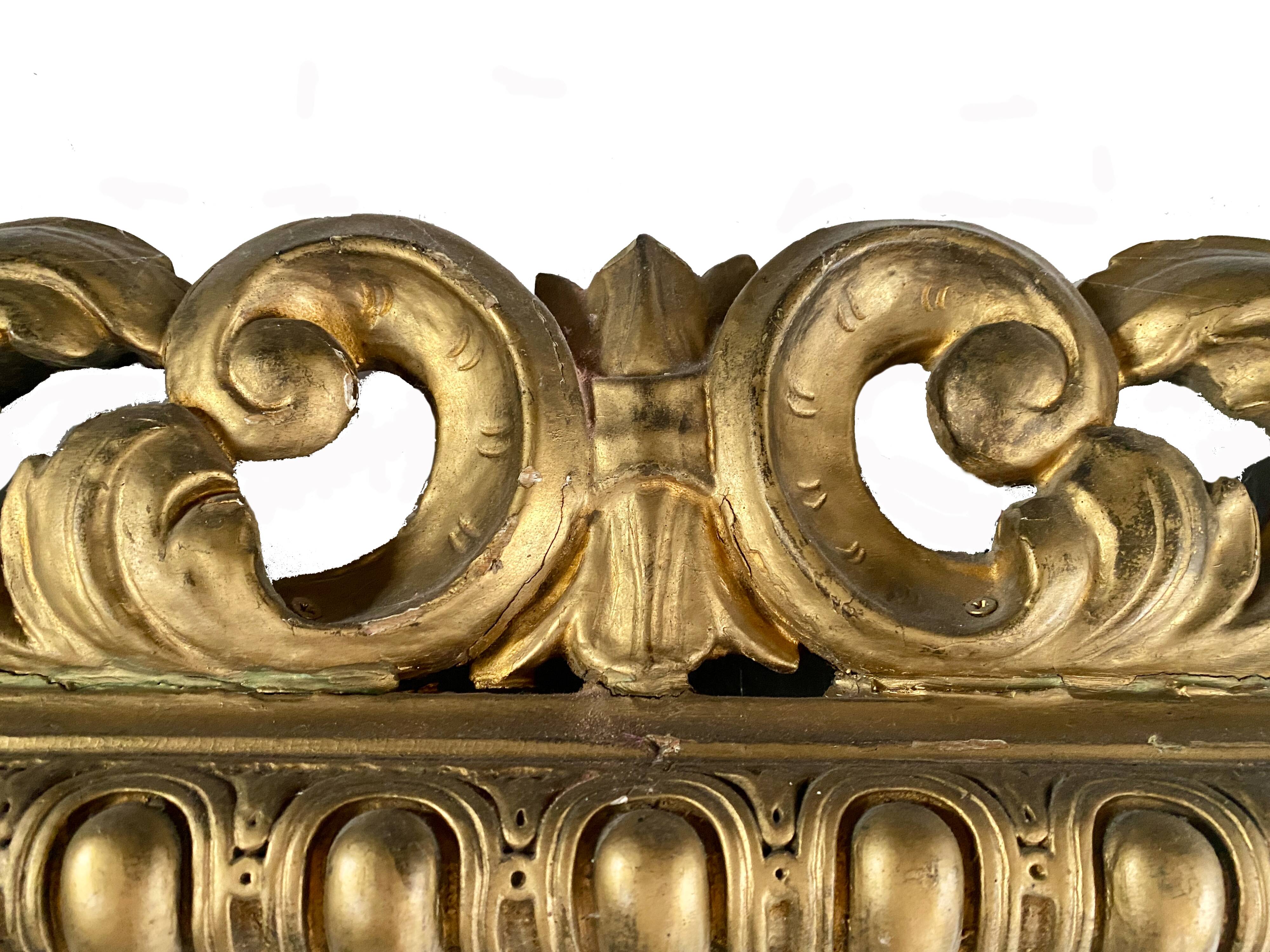 Ancient Florentine mirror – carved and gilded wooden frame – Baroque style