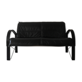 Banquette cuir noir par Tord Björklund pour Ikea, 1980