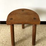 2 tabourets tripode en chêne années 60