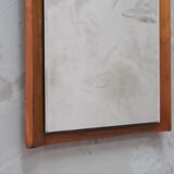 Mid-Century German teak wall mirror from FF Geschliffen , 1960s