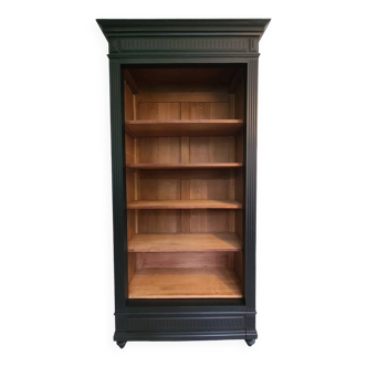 Ancienne bibliothèque chêne noire tiroir  meuble de rangement vaisselier étagère cabinet de curiosités