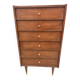 Chiffonnier à 6 tiroirs en bois et laiton