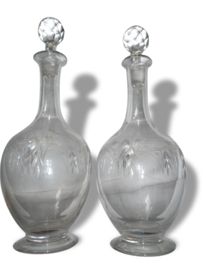 Lot de deux carafes cristal