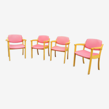 Série de 4 fauteuils vintage années 70-80