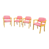 Series of 4 vintage armchairs 70s-80s