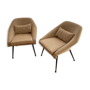 2 fauteuils vintage pieds