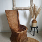 Rattan basket armchair