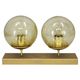 1970s Czech Space Age Double Wall Light with Amber Bubble Glass Globes