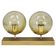 1970s Czech Space Age Double Wall Light with Amber Bubble Glass Globes