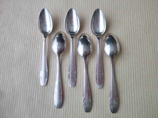Set of 6 teaspoons in silver metal Vintage Goldsmith Apollo
