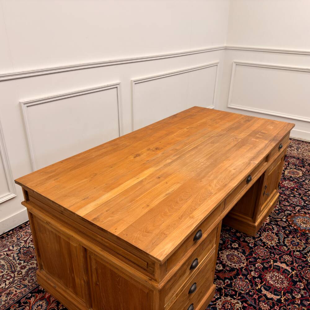 Large classic English desk with back panel
