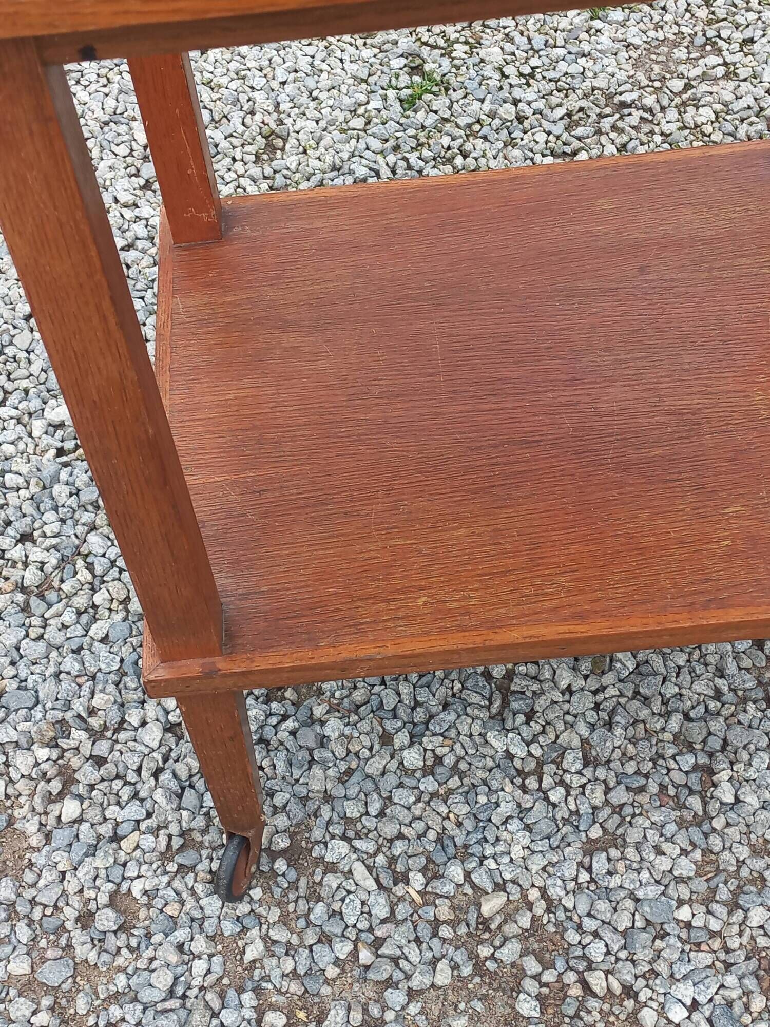 Pair of vintage 50s oak side tables