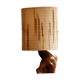 Large 1960s lamp made of olive wood.