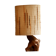 Large 1960s lamp made of olive wood.