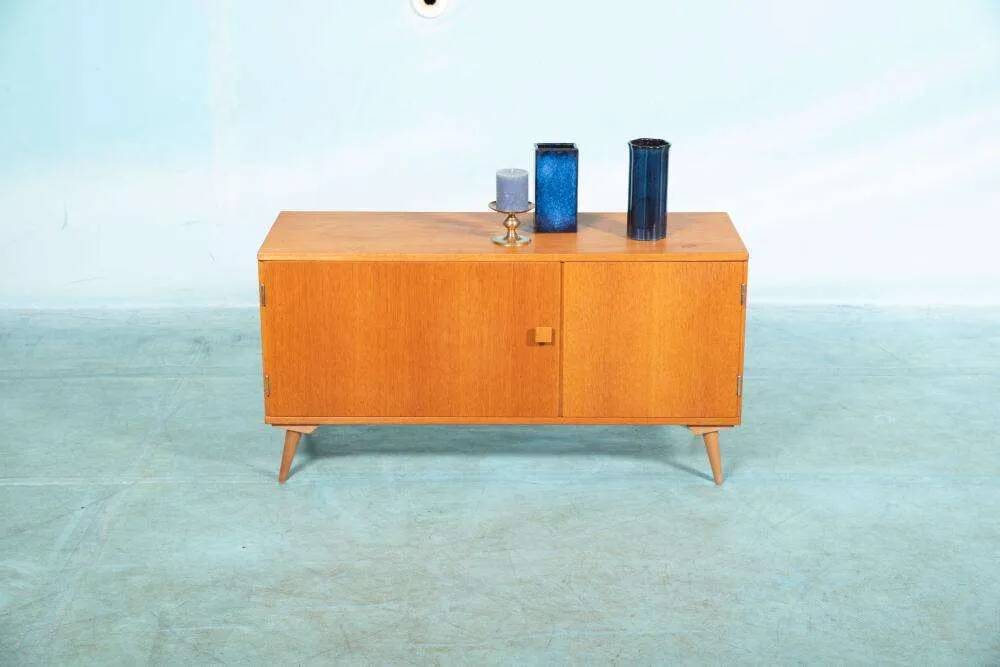 Vintage Scandinavian wall unit in oak veneer – 1960s