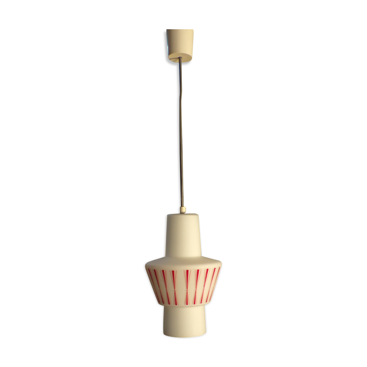Opaline hanging lamp with patterns