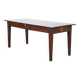 Antique French fruitwood dining table with 2 drawers and patina