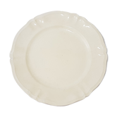 Plat rond de service en faïence de Sarreguemines modèle Ivoire - Antique English Vintage - Campagne