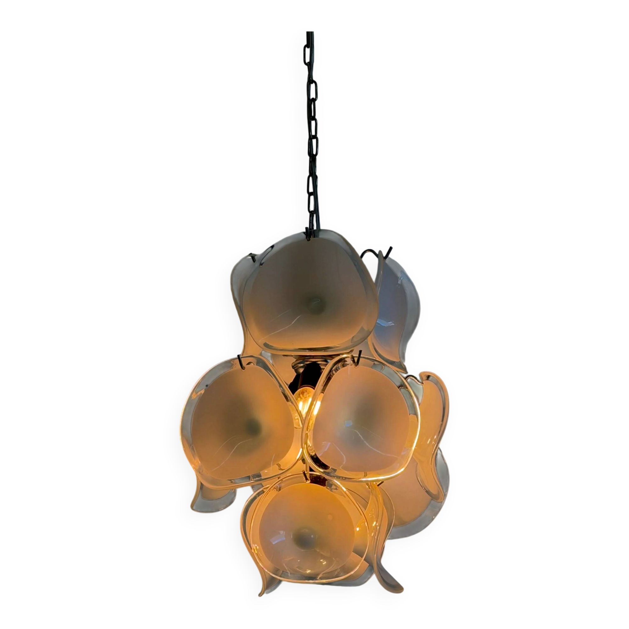 Gino Vistosi Murano glass chandelier with glass discs
