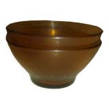 2 bowls in yellow amber glass, Vereco, vintage