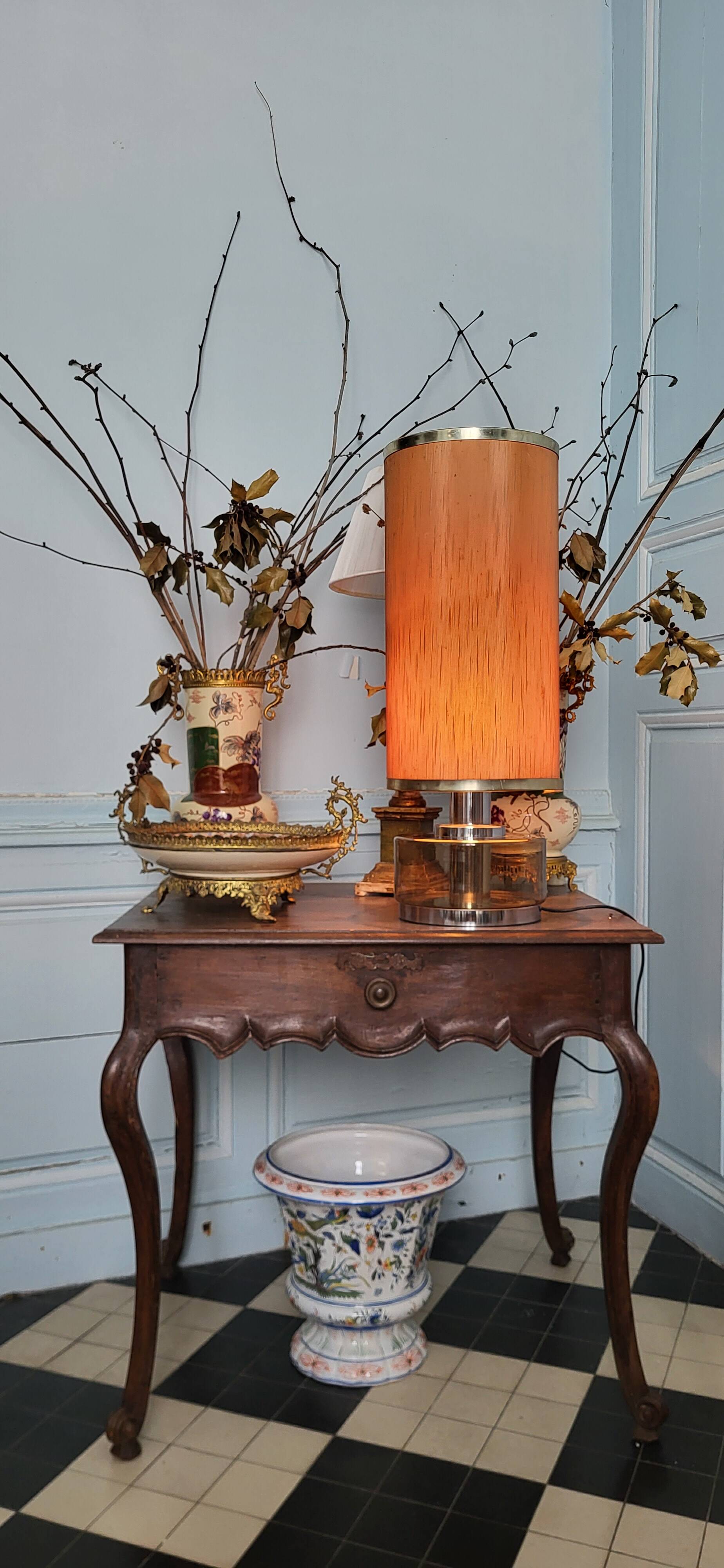 Smoked glass lamp from the 70s