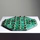 Octagonal solitaire in malachite and bakelite vintage 50s-60s