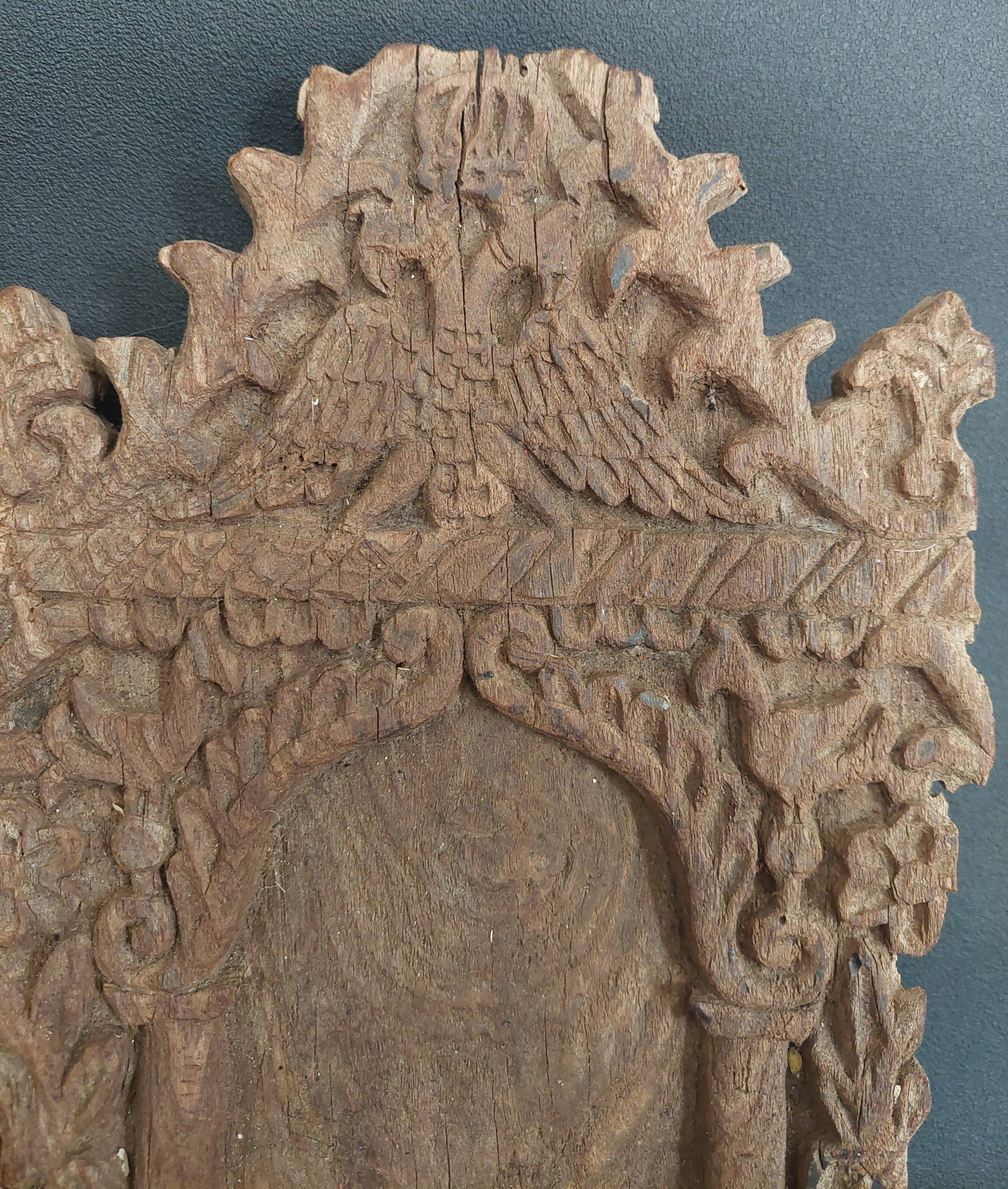 18th century carved wooden panel from Eastern Europe