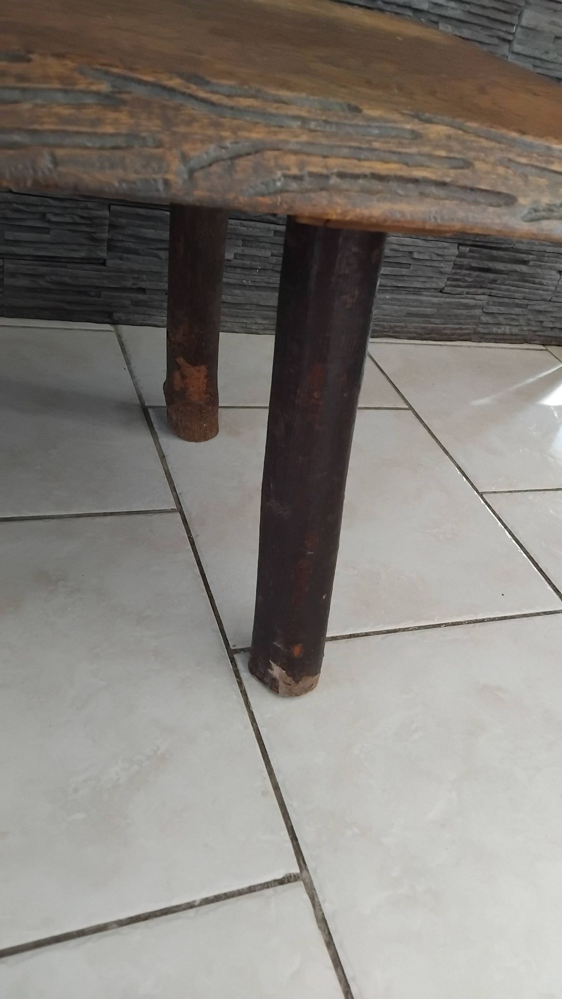 Vintage Brutalist Coffee Table in Solid Oak
