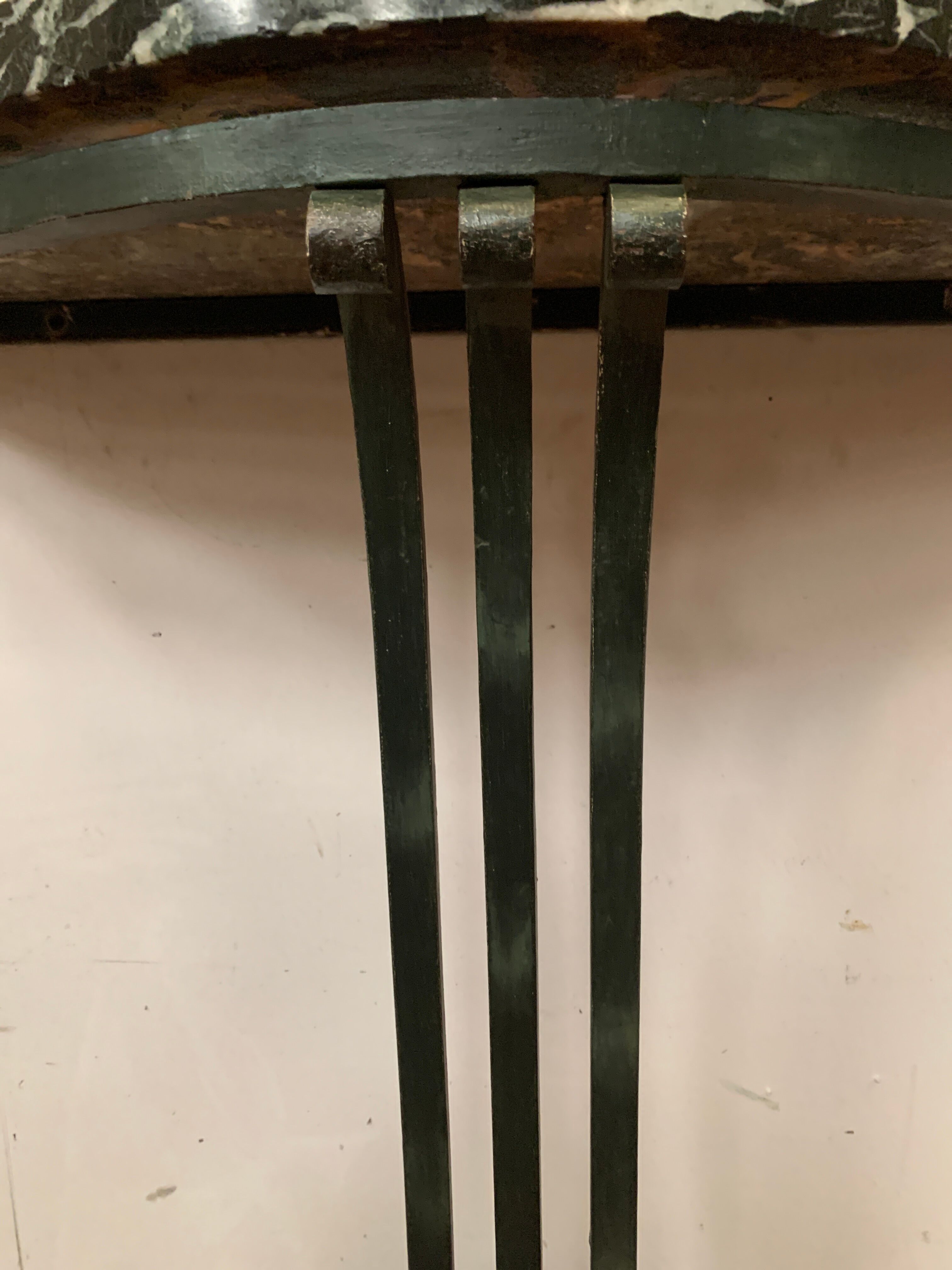 Art Deco console in wrought iron hammered XX century