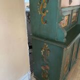 Antique polychrome Alsatian kitchen cupboard