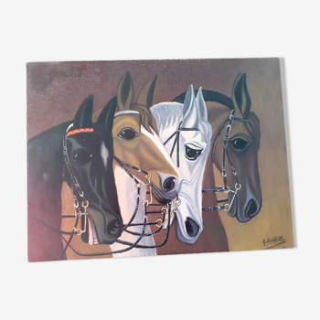 Painting canvas horses