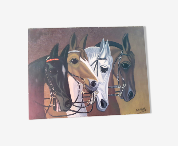 Tableau toile chevaux