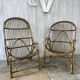 Paire de fauteuils en rotin vintage