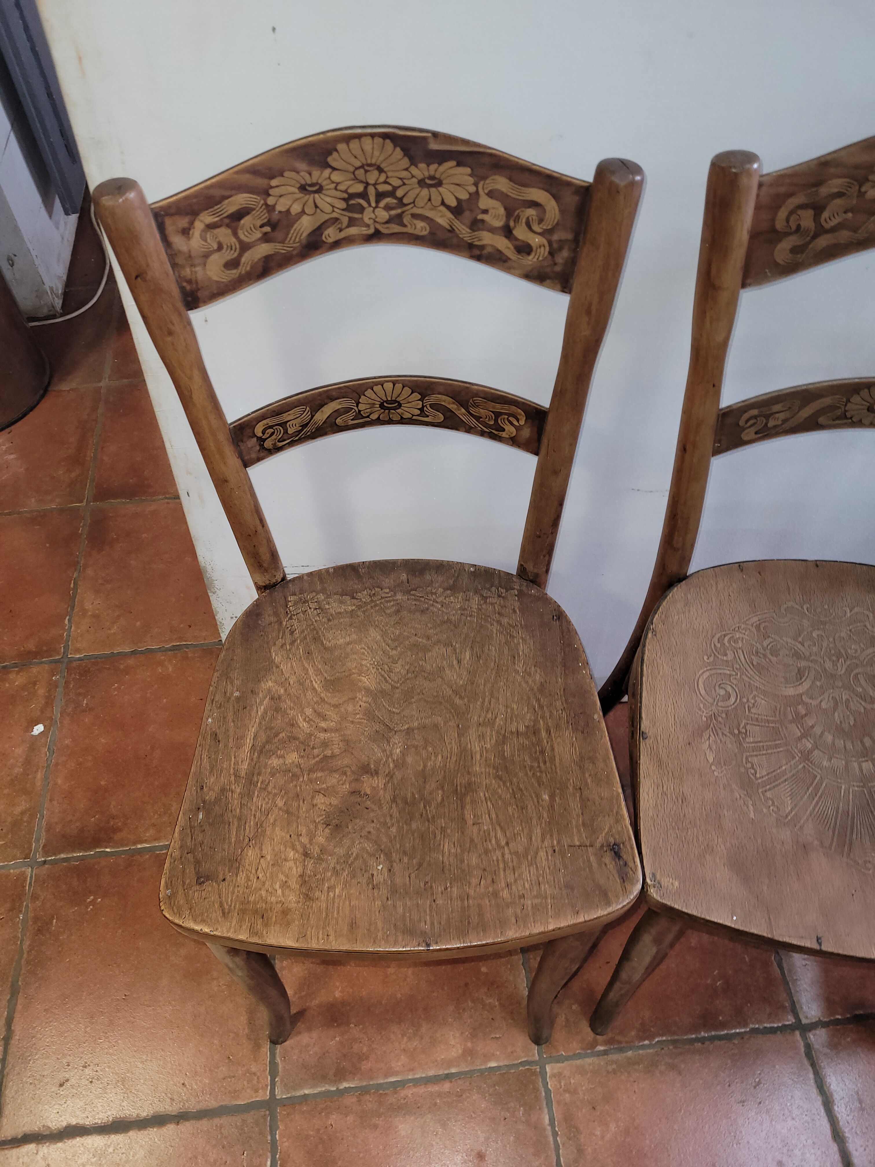 4 antique bistro chairs