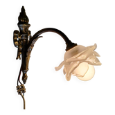 Art Nouveau wall light in bronze and glass paste - early 20th century