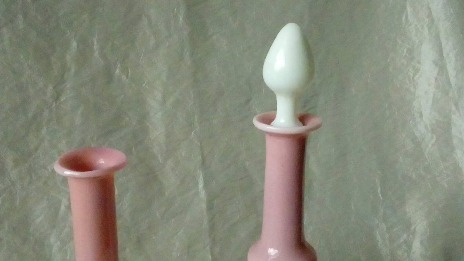 Antique opaline glass decanters, late 19th century