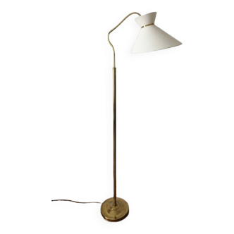 1950 floor lamp rises downwards in diabolo brass