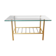 Glass coffee table with magazines holder
