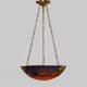 Art Deco 1 Feu Noverdy France basin pendant light in marmoreal glass paste