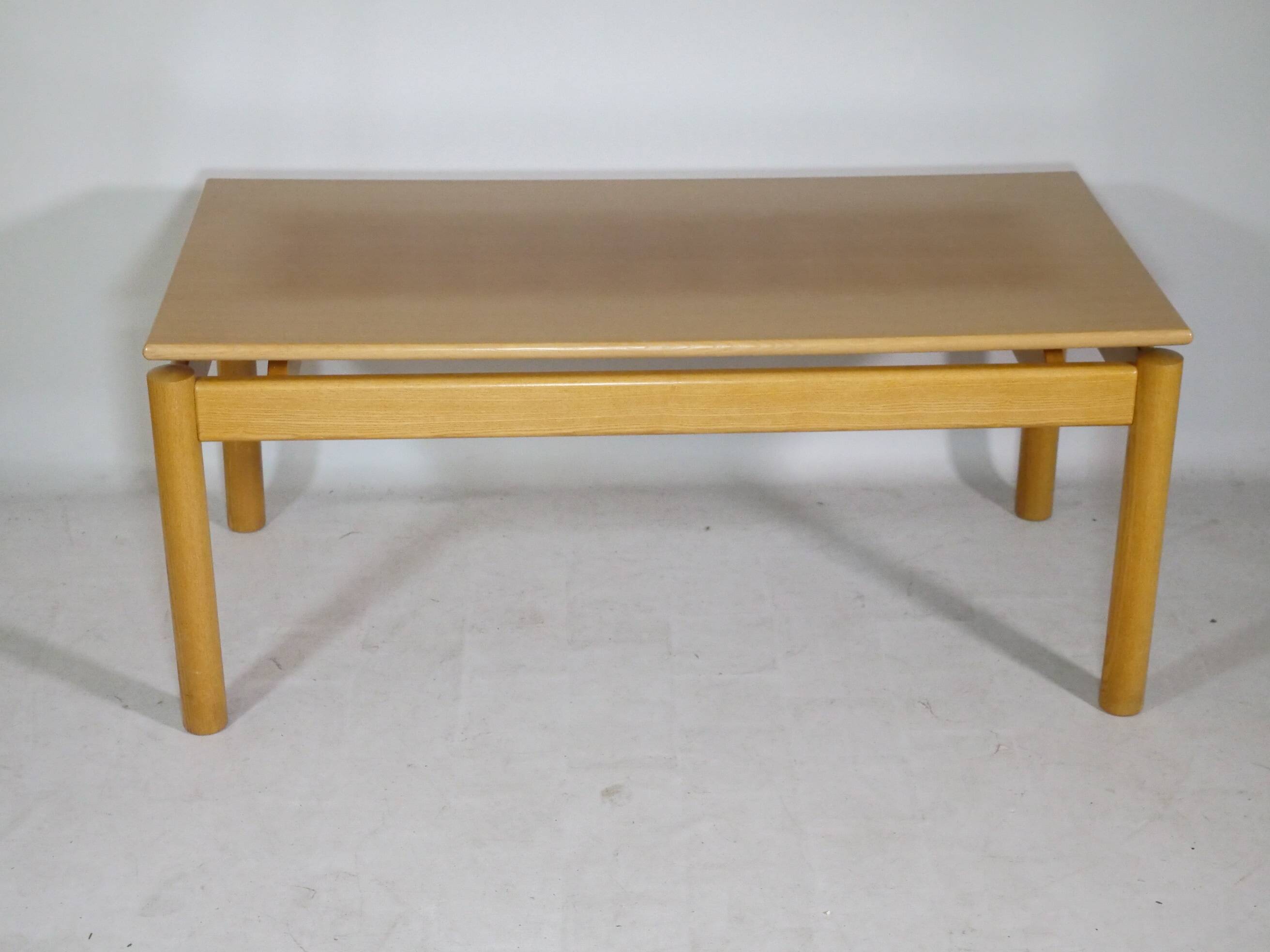 Minimalist Ash wood coffee table, 1970s